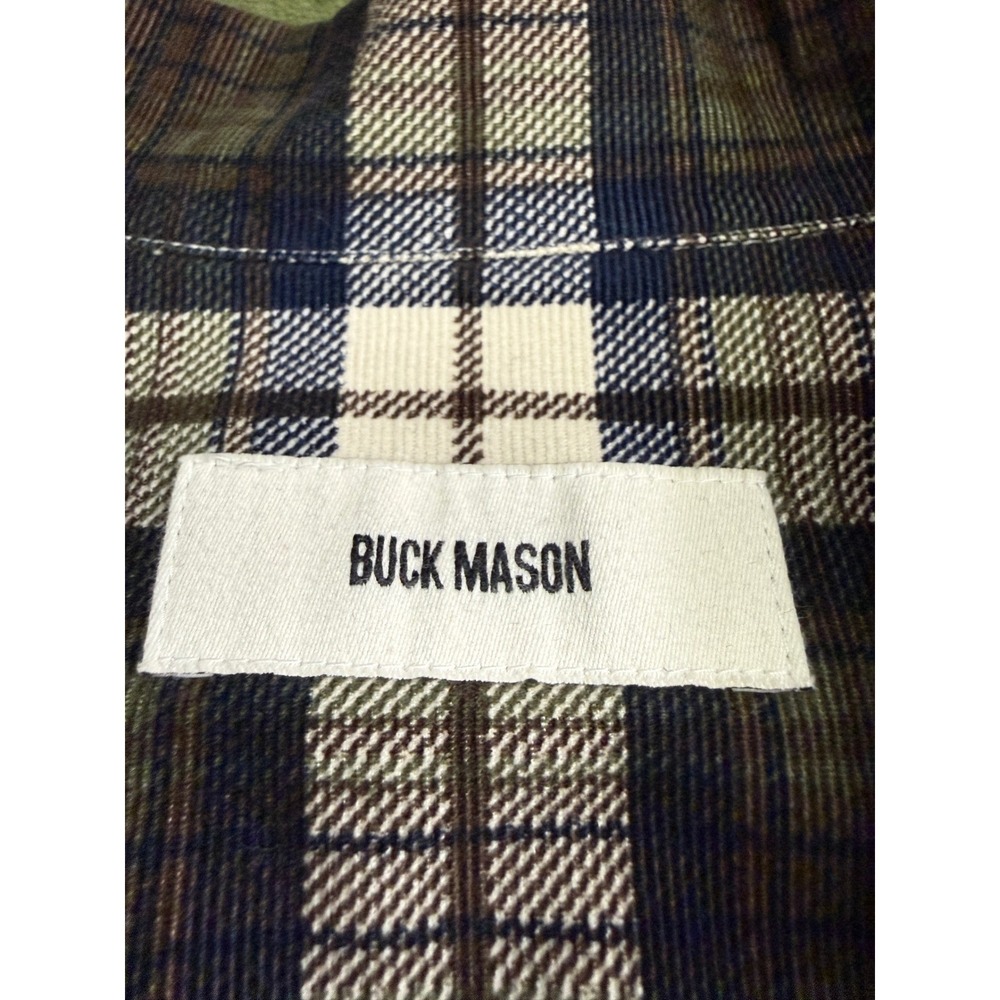 Buck Mason Mens XX-Large Plaid Button Down Shirt Olive Navy NWOT XXL qq33 - Picture 6 of 9